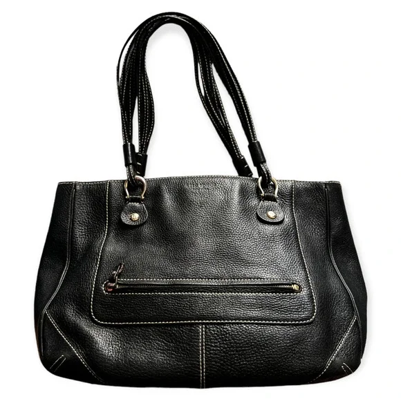 Kate Spade New York Black Pebbled Multi-Strand Handle Leather Shoulder Bag, Tote - Picture 1 of 12